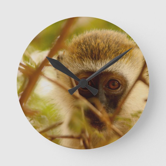 Cheeky Monkey. Round Clock (Front)