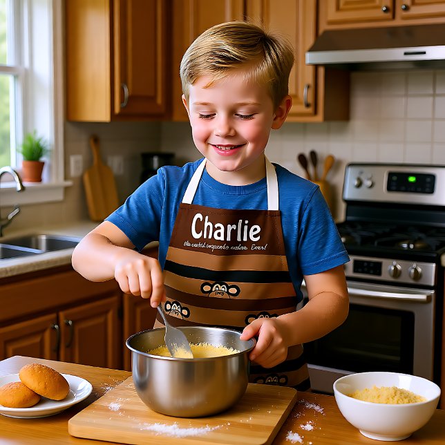 Cheeky monkeys brown custom text apron (Cheeky monkeys brown custom text apron)