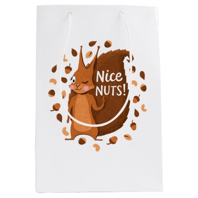 Cheeky Nutty Squirrel 41 Medium Gift Bag (Front)