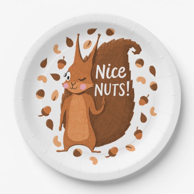 Cheeky Nutty Squirrel 41 Paper Plate (Front)