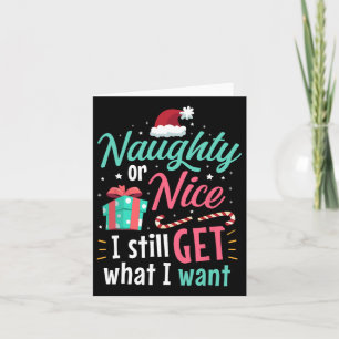 Cheeky Or Beautiful List Christmas Stocking Stuffe Card