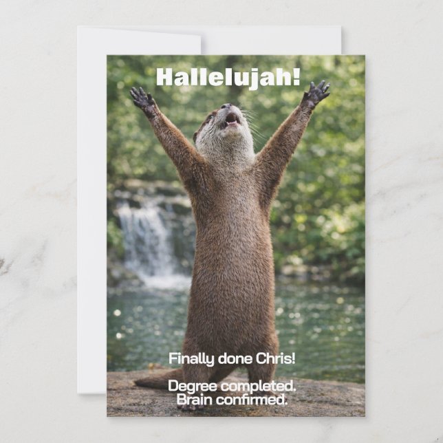 🎓Cheeky Otter Graduation Announcement (Front)