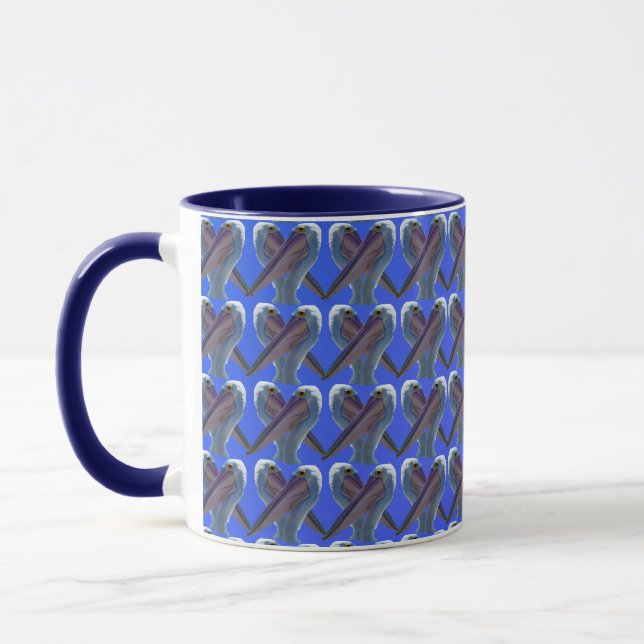Cheeky Pelican Faces, Coffee Mug (Left)