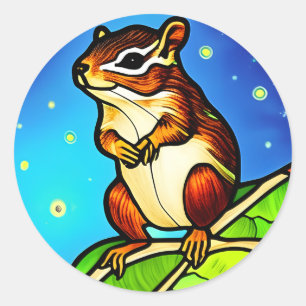 Cheeky, Playful Chipmunk Pal Classic Round Sticker