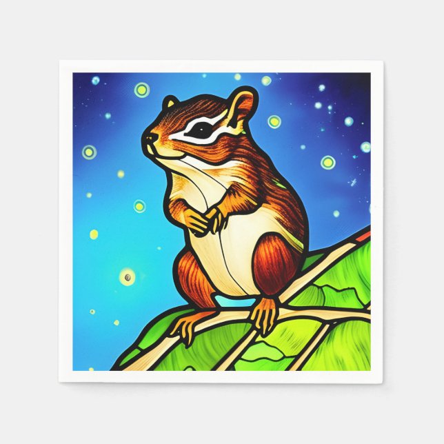 Cheeky, Playful Chipmunk Pal Napkin (Front)