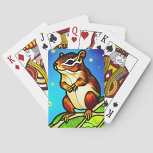Cheeky, Playful Chipmunk Pal Playing Cards