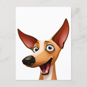Cheeky  Podenco - Playful Cartoon Hound Postcard