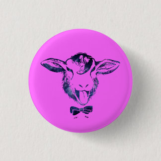 Cheeky sheep with a bow tie 3 cm round badge
