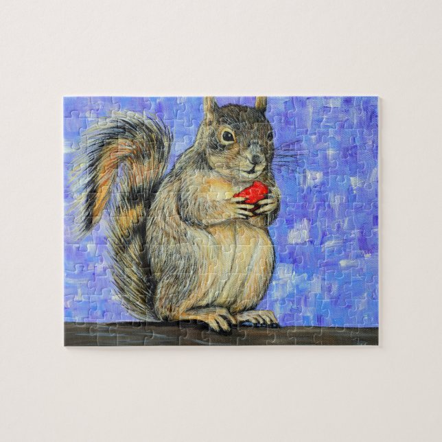 Cheeky Squirrel Painting Jigsaw Puzzle (Horizontal)