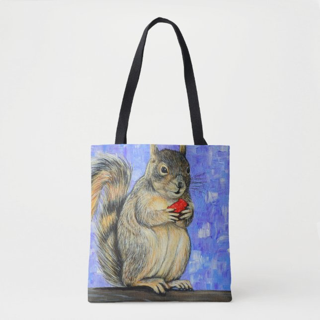 Cheeky Squirrel Painting Tote Bag (Front)