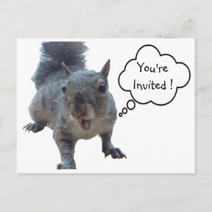 Cheeky Squirrel You're Invited Postcard