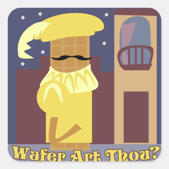 Cheeky Wafer Cookie Saying Square Sticker (Front)