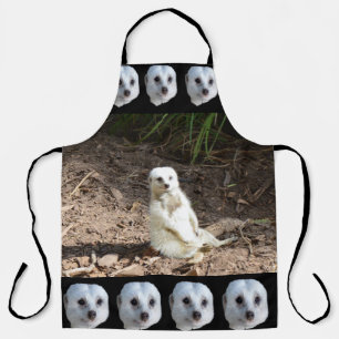 Cheeky White Meerkat, Full Print Apron, Apron