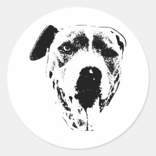 Cheeky Wink Dog—Pitbull Mix Face Classic Round Sticker