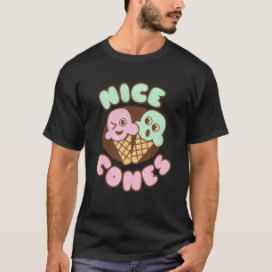 Cheeky Winking Ice Cream   Nice Cones     Food Pun T-Shirt