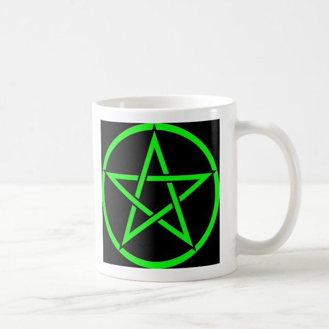 Cheeky Witch Pentagram Collection (Green) Coffee Mug (Right)