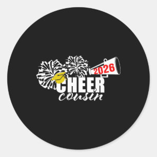 Cheer 2026 Cousin Graduation Senior Cheerleader Gi Classic Round Sticker