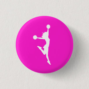 Cheer 2 Silhouette Button Pink