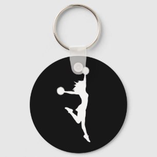 Cheer 2 Silhouette Keychain Black