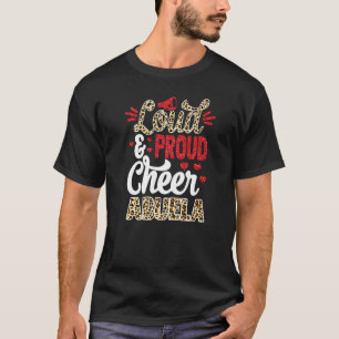 Cheer Abuela Biggest Fan Leopard Print And Pom Pom T-Shirt