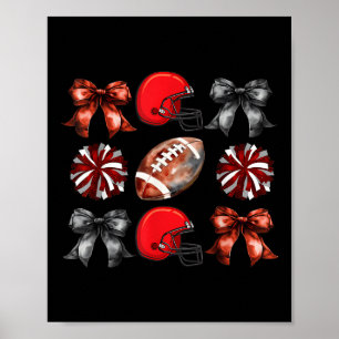 Cheer And Football Game Day Red Team Football Mum Poster