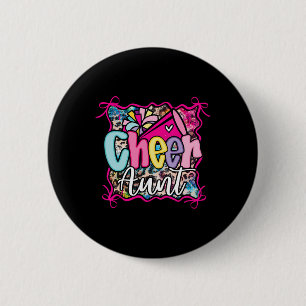 Cheer Aunt Auntie Bow Sport Cheerleader Cheerleadi 6 Cm Round Badge