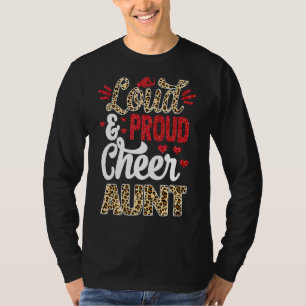 Cheer Aunt Biggest Fan Leopard Print And Pom Pom 1 T-Shirt