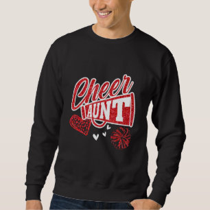 Cheer Aunt Biggest Fan Leopard Print And Pom Pom 2 Sweatshirt