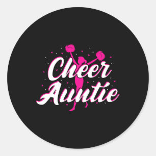 Cheer Aunt Cheerleader Outfit Cheer Auntie Cheer  Classic Round Sticker