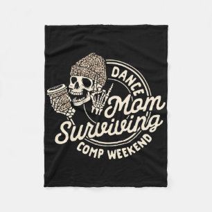 Cheer Aunt Coffee Lover Skeleton Surviving Comp We Fleece Blanket