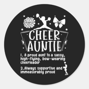 Cheer Aunt Definition Cheerleading Aunt Cheerleade Classic Round Sticker