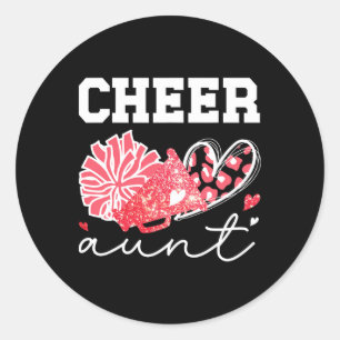 Cheer Aunt For Mother's Day Black Women's Cheerlea Classic Round Sticker