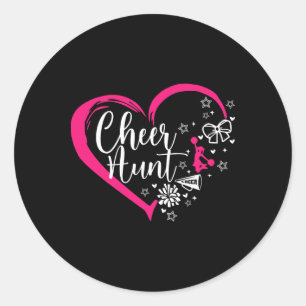 Cheer Aunt Heart Aunt Of A Cheerleader Aunt _1 Classic Round Sticker