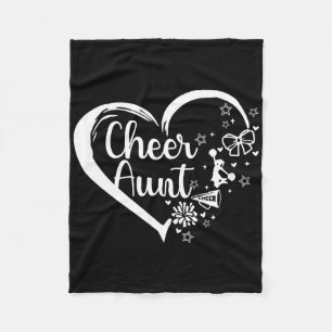 Cheer Aunt Heart Aunt Of A Cheerleader Aunt Fleece Blanket