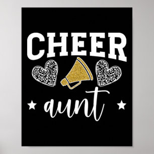 Cheer Aunt Hearts Cheerleading Aunt Of A Cheerlead Poster