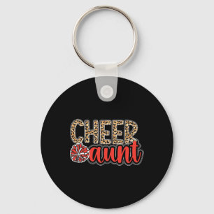 Cheer Aunt Leopard Aunt Of A Cheerleader Aunt Chee Key Ring