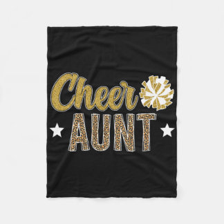 Cheer Aunt Leopard Cheerleading Auntie Cheerleader Fleece Blanket