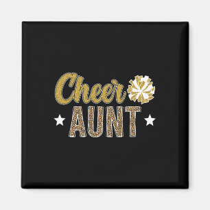 Cheer Aunt Leopard Cheerleading Auntie Cheerleader Magnet