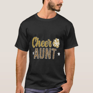 Cheer Aunt Leopard Cheerleading Auntie Cheerleader T-Shirt