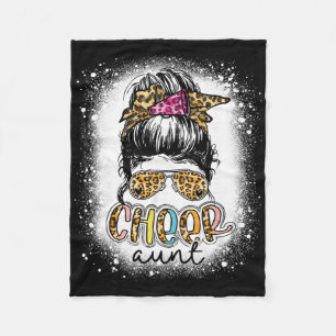 Cheer Aunt Leopard Messy Bun Cheerleader Mothers D Fleece Blanket