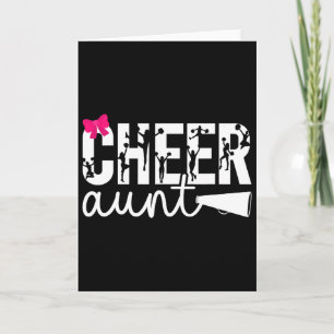 Cheer Aunt Of A Cheerleader Auntie Bow Cheerleadin Card