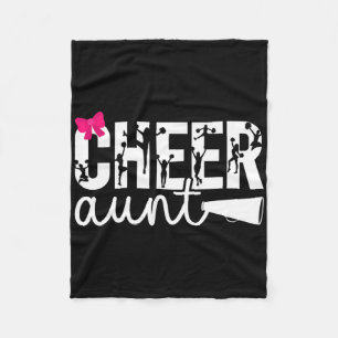 Cheer Aunt Of A Cheerleader Auntie Bow Cheerleadin Fleece Blanket