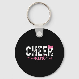 Cheer Aunt Of A Cheerleader Auntie Bow Cheerleadin Key Ring