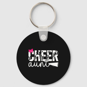 Cheer Aunt Of A Cheerleader Auntie Bow Cheerleadin Key Ring