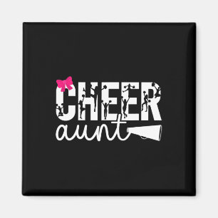 Cheer Aunt Of A Cheerleader Auntie Bow Cheerleadin Magnet