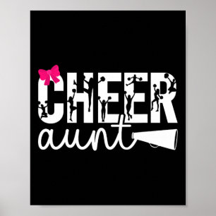 Cheer Aunt Of A Cheerleader Auntie Bow Cheerleadin Poster