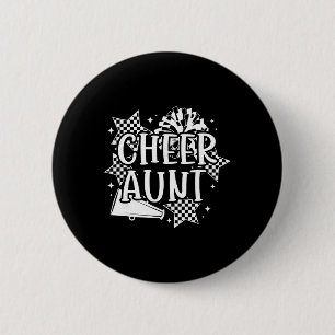Cheer Aunt Of A Cheerleader Auntie Cheerleading Au 6 Cm Round Badge