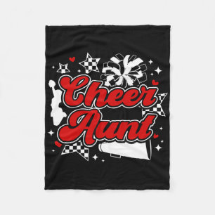 Cheer Aunt Of A Cheerleader Auntie Cheerleading Au Fleece Blanket