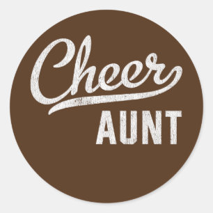 Cheer Aunt Proud Cheerleading Cheerleader Aunt  Classic Round Sticker