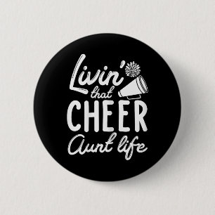 Cheer Aunt Shirts For Cheerleader Aunties Women's 6 Cm Round Badge